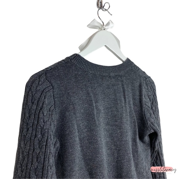 H&M Basic Collection Round Neck Braided Cotton Longsleeve Ribbed Sweater [Sz S] - Picture 4 of 11